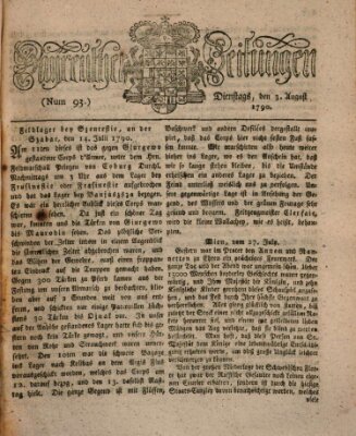 Bayreuther Zeitung Dienstag 3. August 1790