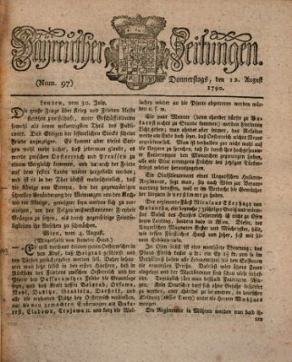Bayreuther Zeitung Donnerstag 12. August 1790
