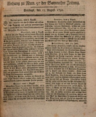 Bayreuther Zeitung Freitag 13. August 1790