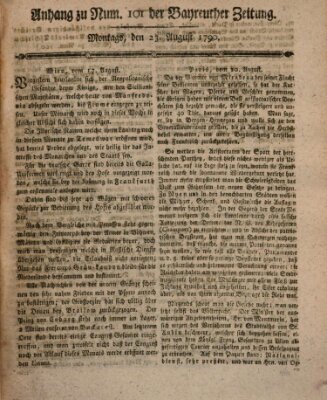 Bayreuther Zeitung Montag 23. August 1790