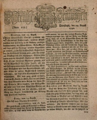 Bayreuther Zeitung Dienstag 24. August 1790