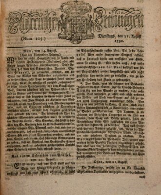 Bayreuther Zeitung Dienstag 31. August 1790