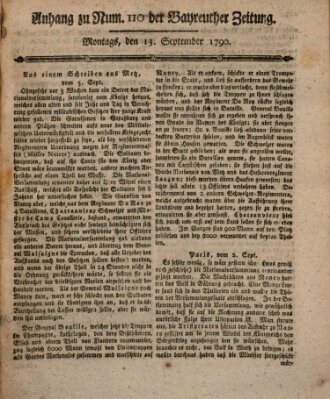 Bayreuther Zeitung Montag 13. September 1790