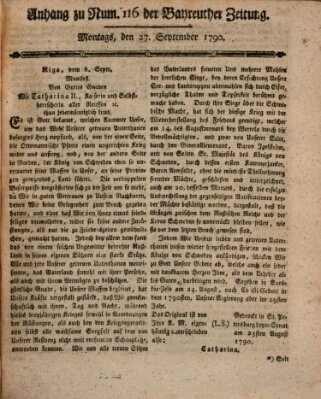 Bayreuther Zeitung Montag 27. September 1790