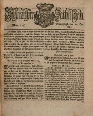 Bayreuther Zeitung Donnerstag 14. Oktober 1790