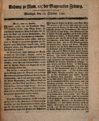 Bayreuther Zeitung Montag 18. Oktober 1790