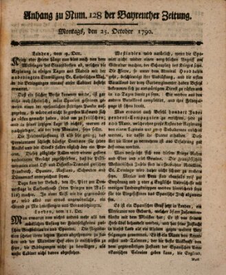 Bayreuther Zeitung Montag 25. Oktober 1790