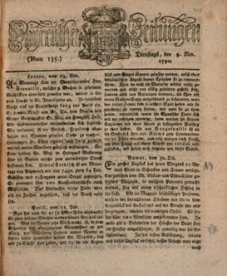 Bayreuther Zeitung Dienstag 9. November 1790