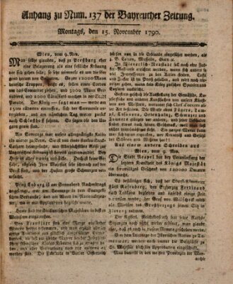 Bayreuther Zeitung Montag 15. November 1790