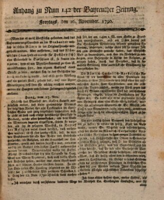 Bayreuther Zeitung Freitag 26. November 1790