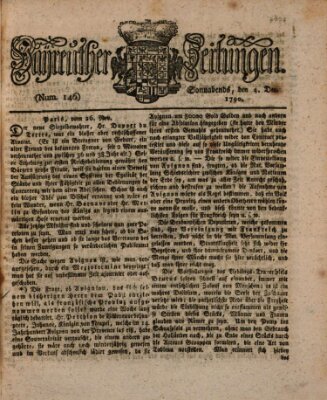 Bayreuther Zeitung Samstag 4. Dezember 1790