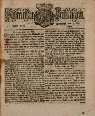 Bayreuther Zeitung Dienstag 7. Dezember 1790