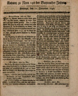 Bayreuther Zeitung Freitag 10. Dezember 1790