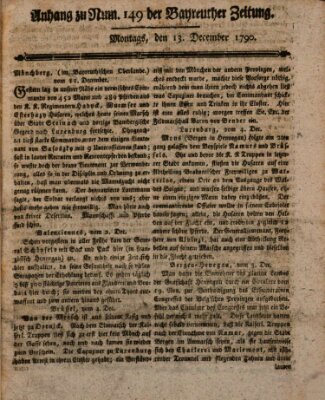 Bayreuther Zeitung Montag 13. Dezember 1790