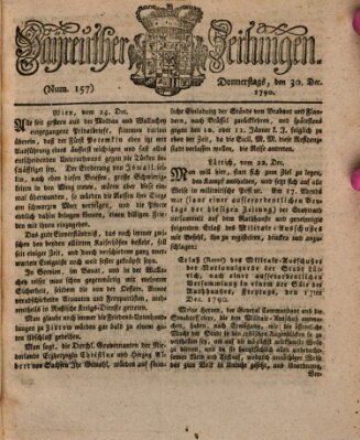 Bayreuther Zeitung Donnerstag 30. Dezember 1790