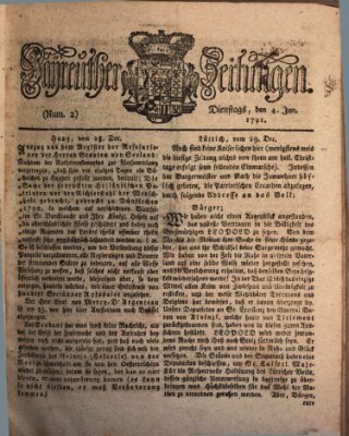 Bayreuther Zeitung Dienstag 4. Januar 1791