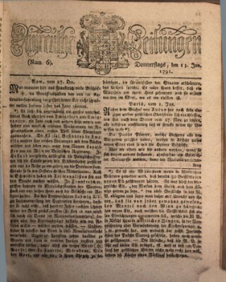 Bayreuther Zeitung Donnerstag 13. Januar 1791