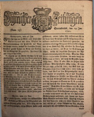 Bayreuther Zeitung Samstag 29. Januar 1791