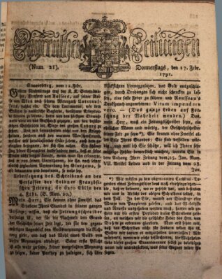 Bayreuther Zeitung Donnerstag 17. Februar 1791