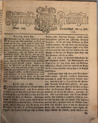 Bayreuther Zeitung Donnerstag 24. Februar 1791