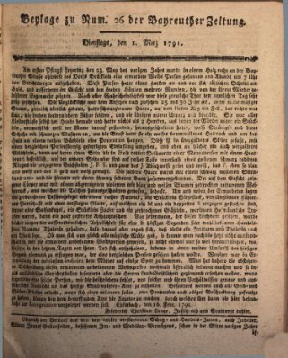 Bayreuther Zeitung Dienstag 1. März 1791