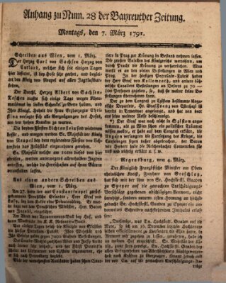 Bayreuther Zeitung Montag 7. März 1791