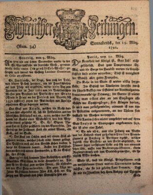 Bayreuther Zeitung Samstag 19. März 1791