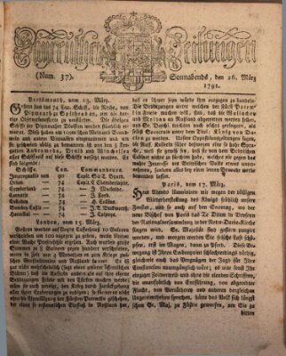 Bayreuther Zeitung Samstag 26. März 1791