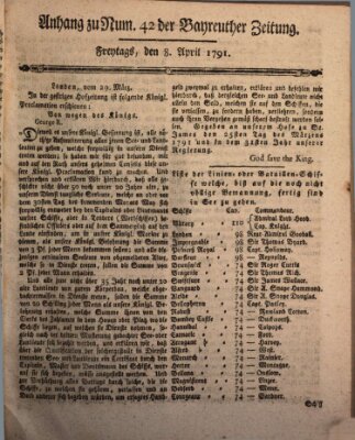 Bayreuther Zeitung Freitag 8. April 1791