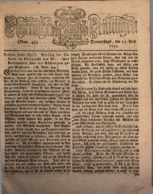 Bayreuther Zeitung Freitag 15. April 1791