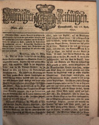 Bayreuther Zeitung Samstag 16. April 1791