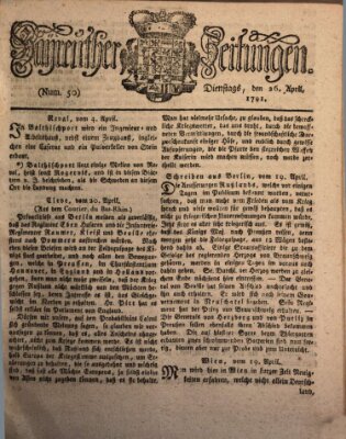 Bayreuther Zeitung Dienstag 26. April 1791