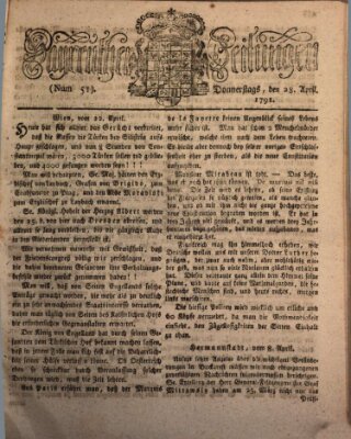 Bayreuther Zeitung Donnerstag 28. April 1791