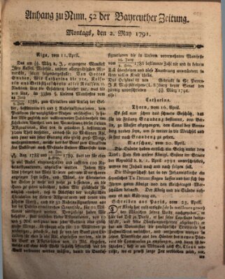 Bayreuther Zeitung Montag 2. Mai 1791