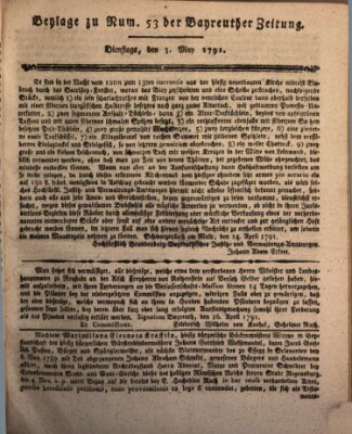 Bayreuther Zeitung Dienstag 3. Mai 1791