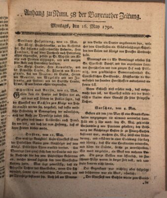 Bayreuther Zeitung Montag 16. Mai 1791