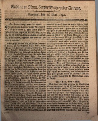 Bayreuther Zeitung Freitag 20. Mai 1791