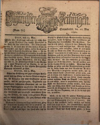 Bayreuther Zeitung Samstag 21. Mai 1791