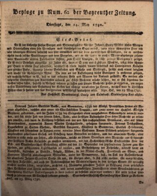 Bayreuther Zeitung Dienstag 24. Mai 1791