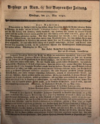 Bayreuther Zeitung Dienstag 31. Mai 1791