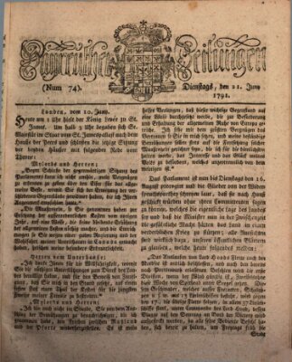 Bayreuther Zeitung Dienstag 21. Juni 1791