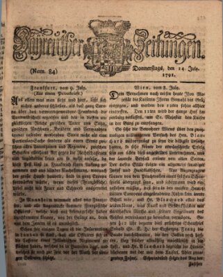 Bayreuther Zeitung Donnerstag 14. Juli 1791