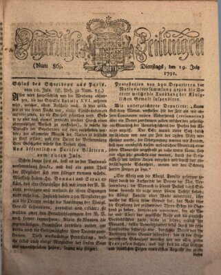 Bayreuther Zeitung Dienstag 19. Juli 1791