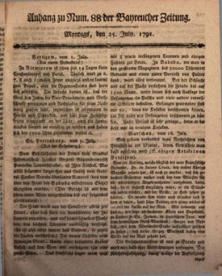 Bayreuther Zeitung Montag 25. Juli 1791