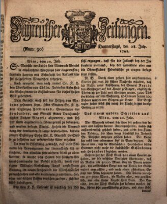 Bayreuther Zeitung Donnerstag 28. Juli 1791