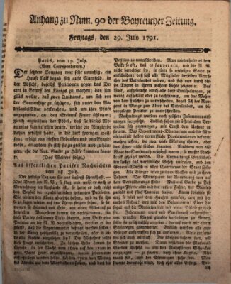 Bayreuther Zeitung Freitag 29. Juli 1791