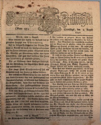 Bayreuther Zeitung Dienstag 9. August 1791