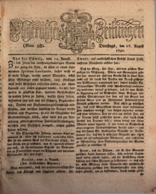 Bayreuther Zeitung Dienstag 16. August 1791