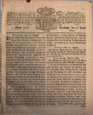 Bayreuther Zeitung Dienstag 23. August 1791