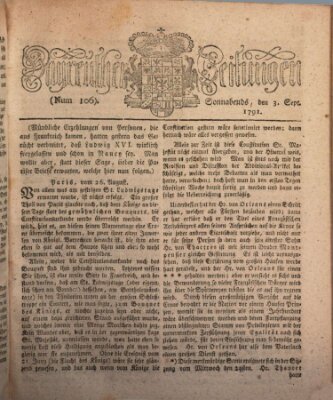 Bayreuther Zeitung Samstag 3. September 1791